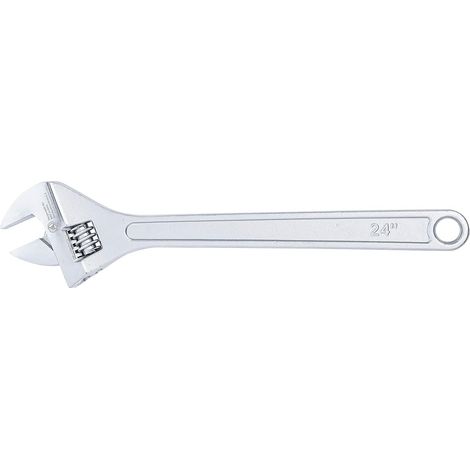 1 - Clé à molette - Outil de serrage - Acier chromé poli - Mécanique automobile - Argent - 60x6,2 cm (1/4)