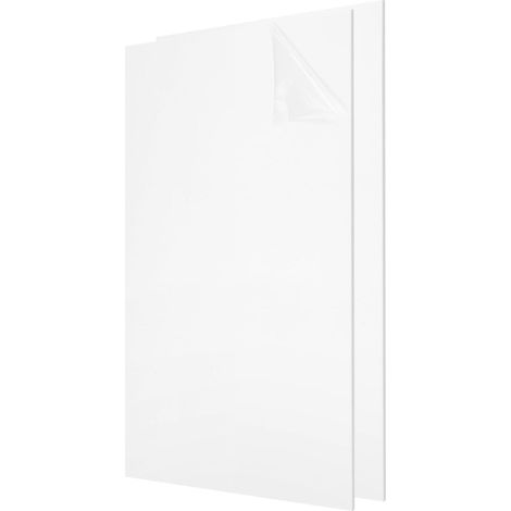 2Pcs Feuilles Acryliques 12x8 Pouces Panneau Acrylique 1/8 Pouce-3mm Planche Plastique pour Cadres Photos Porte-Signatures Projets DIY Artisanat Affichage, Blanc (1/5)