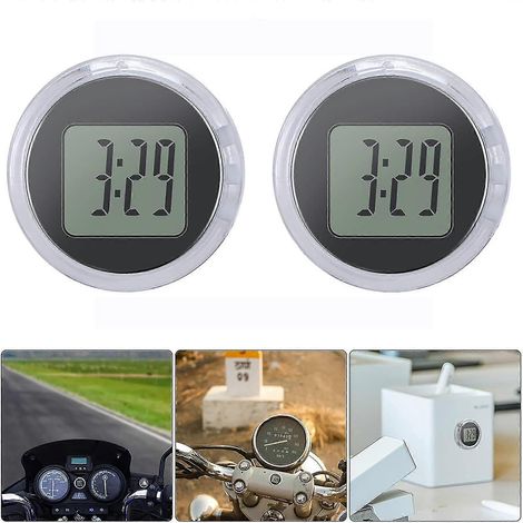 Lot de 2 horloges de moto, horloge numérique universelle étanche et antichoc à coller. (1/5)