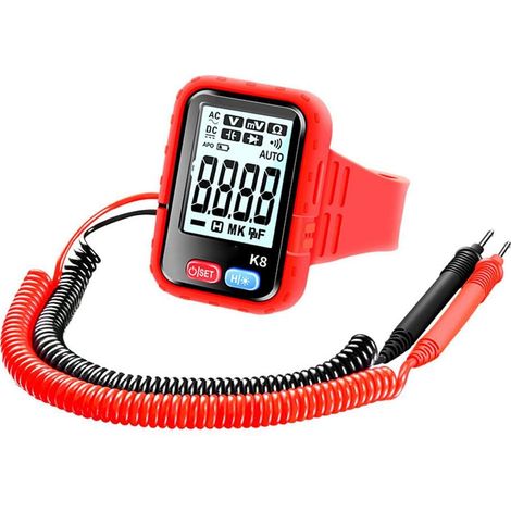Multimètre Bracelet Testeur Numérique, Multimètre et Analyseur Intelligent Portable avec Rétroéclairage, Testeur Haute Précision de Tension, Courant, Résistance et Capacité, Test de Continuité pour Él (1/5)