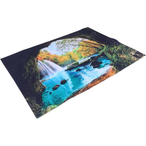 Tenture Murale Paysage de Rivière en Grotte, Couverture Décorative pour Chambre 230x180 cm (1/5)