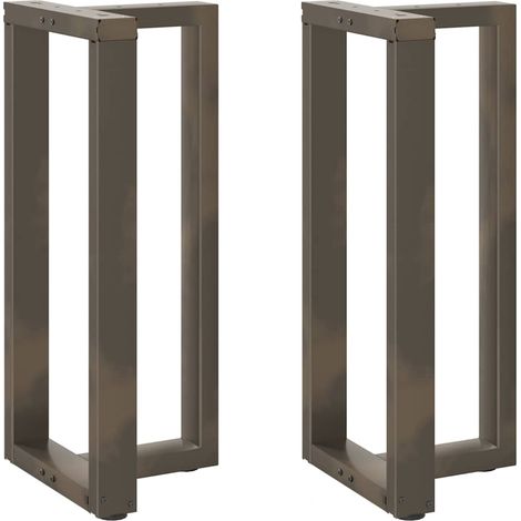Lot de 2 pieds de table de bar en forme de T 40 x 35 x 90 cm avec niveleurs réglables design moderne en acier noir