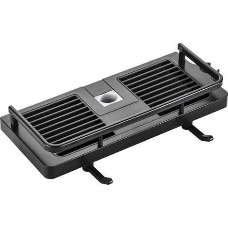 Étagère Douche Porte Savon Douche Salle De Bain Rangement Douche sans Percage avec Porte Savon Douche, Crochets et Porte Serviette Murale Antirouille Auto-adhésif Support Noir 21MM-25MM (1/5)