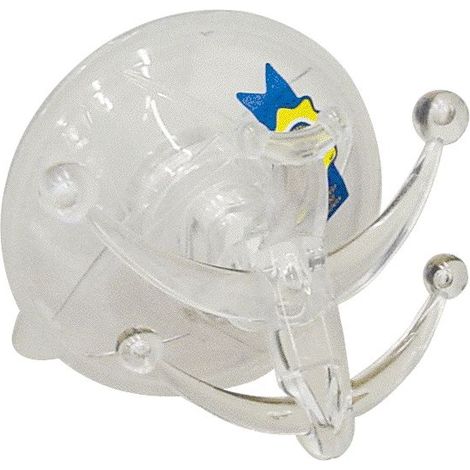 Gancio Ventosa in Abs con Leva Super Bianco Trasparente (1/2)