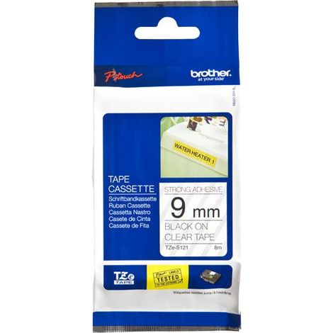 Brother TZe-S121 Cinta Adhesiva Transparente 9mm x 8m (1/5)