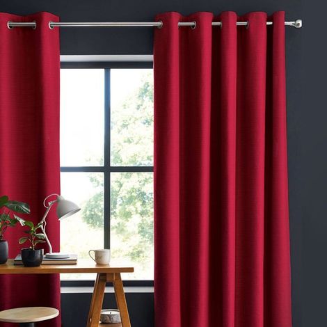 TOILE DE TOSCANE - Rideau 100% coton rouge 150x250 (1/4)