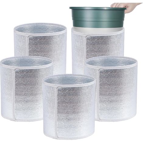 Protection antigel pour pots de fleurs, lot de 5 Protection antigel pour pots de fleurs d'extérieur, jardin, cour, balcon (1/5)