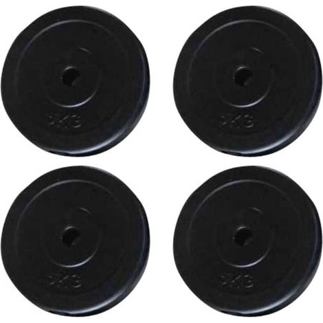 Disques de poids 4 x 5 kg pour haltères, béton avec revêtement plastique, Ø 25 cm - PANGIVO (1/2)
