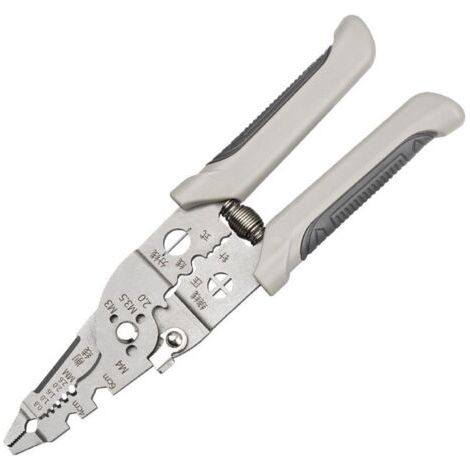 QORVA-Pince à dénuder multifonctionnelle, coupe-fil en acier inoxydable, enrouleur de fil, pince à fendre, outil d'électricien pour couper, dénuder, cisailler et retirer (1/4)