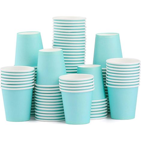 Lot de 20 gobelets jetables épais bleu-vert de 200 ml, adaptés aux boissons chaudes et froides, parfaits pour le bureau, les fêtes, la restauration et distributeurs d’eau (1/5)