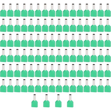 Bornes d'extrémité de broche de cordon isolées en cuivre PVC, 100 pièces, pré-extrémités, bornes pressées à froid