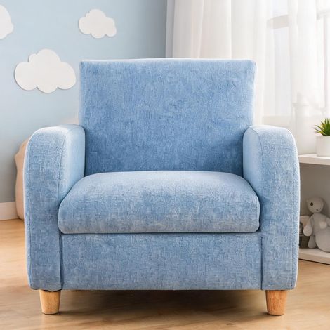Fauteuil enfant en lin et bois massif avec mousse 49 x 45 x 44 cm (1/5)