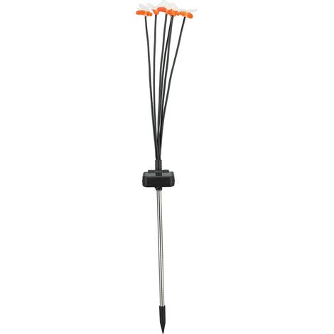 Dekorative 6-flammige LED-Solarleuchte, 600 mAh, für Garten und Rasen, mit oszillierender Beleuchtung und verschiedenen Farben. (1/5)