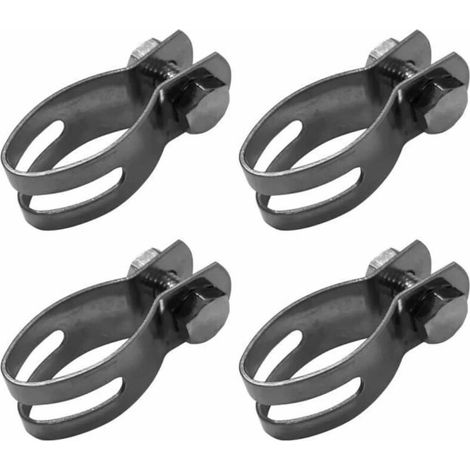 – Lot de 4 colliers de serrage ovales 26mm – Acier inoxydable – Fixation universelle pour tubes et tuyaux vélo, moto, motoculture