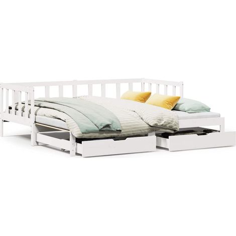 Maison Exclusive - Sofá cama nido con cajones sin colchón blanco