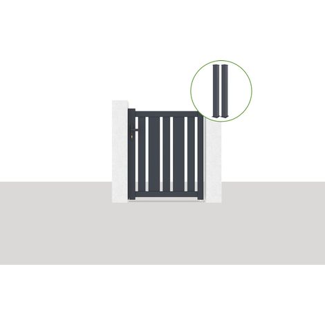 Pack Portillon 1m VEYMONT H.120cm Gris + 2 poteaux EIFEL H.166cm Gris (1/5)
