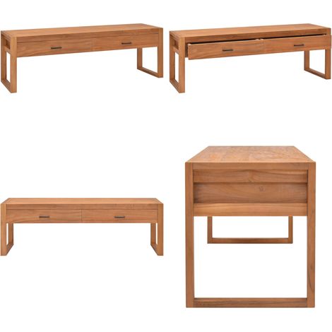 Meuble TV 140x40x45 cm Bois de teck - Meubles Tv - Meuble Tv - Meuble Tv En Bois - Table Basse Tv - Rangement Tv - Home & Living (1/5)