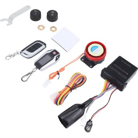 Système d'alarme bidirectionnel pour moto, haut-parleur 105-125 dB, verrouillage/déverrouillage automatique, clé à distance, étanche, convient aux véhicules électriques, avec manomètre de pression des (1/5)