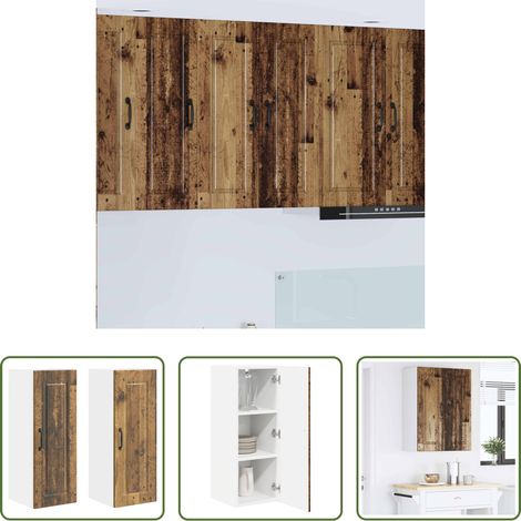 Holzschrank - Küchenschrank 2 pcs Altholz 30 x 31 x 80 cm Holzwerkstoff (1/5)