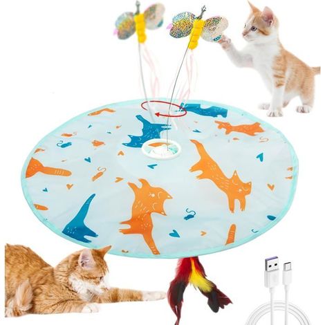 Jouet interactif pour chat d'intérieur rechargeable activé par le mouvement - Jouet de chasse automatique pour chat - Papillon en (1/5)