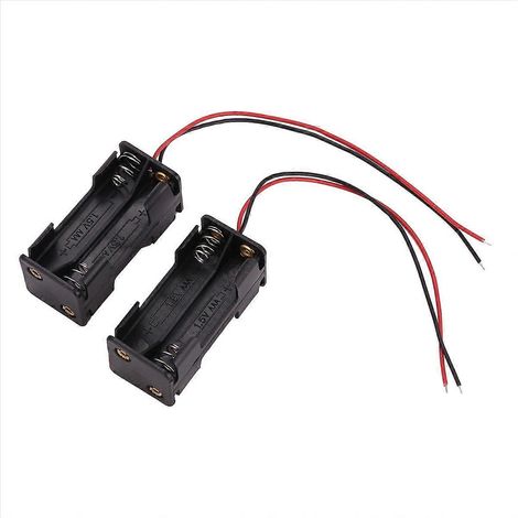 2 supports de piles noirs à 2 niveaux pour 4 AAA 1,5 V avec fils (1/5)