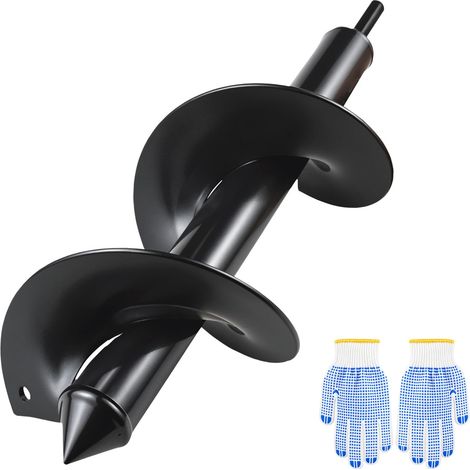 Mèche Tarière pour Perceuse Jardin Foreuse Ø10x30cm, avec Gants de Travail (1/4)