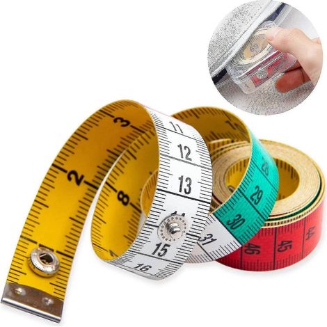 Mètre ruban souple pour loisirs créatifs, 150 cm (60 pouces), multicolore, pour le corps