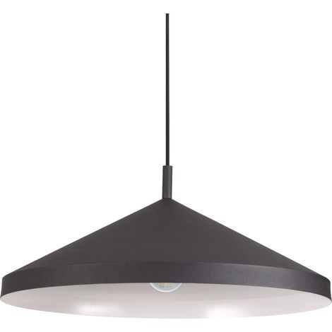 Sospensione Industrial-Minimal Yurta Metallo Nero 1 Luce E27 D50 (1/3)