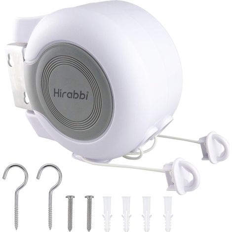 1 Corde à Linge Rétractable 30 m, Câble Extensible, Matériau Résistant UV, Pour Balcon Jardin Intérieur (1/5)