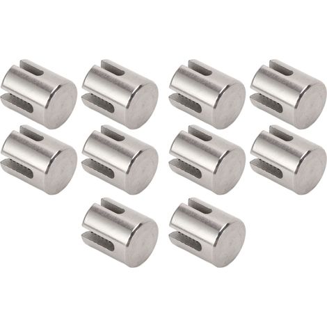 Lot de 10 serre-câbles croisés en acier inoxydable 316, accessoires pour systèmes muraux et garde-corps, 3 mm (1/5)