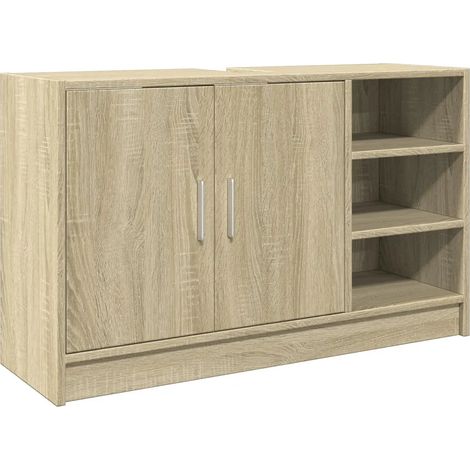 Armoire sous évier moderne avec rangement 90 x 29 x 55 cm en bois d'ingénierie chêne sonoma