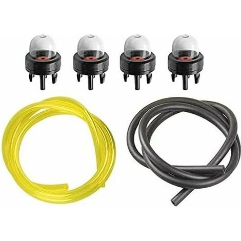 4 pompes d'amorçage et 2 durites d'alimentation, 60 cm, pour souffleurs et tondeuses à essence (1/4)