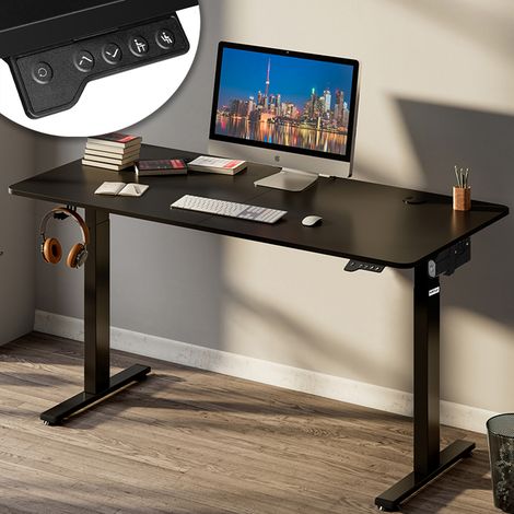 Scrivania Elettrica Regolabile Altezza 140x60x72-117cm Nero Console di Comando (1/5)