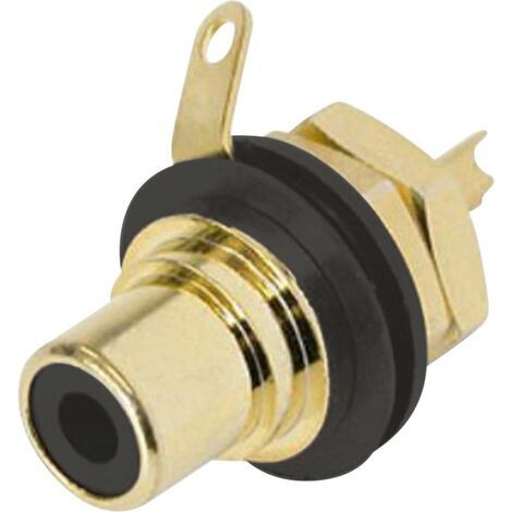 Cinch/RCA embase femelle, verticale Rean AV NYS367-0 Nombre de pôles: 2 noir 1 pc(s) (1/4)