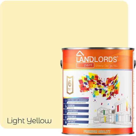 Landlords Paint - Kitchen & Bathroom Paint - Mould Resistant, Washable & Durable - Light Yellow - 5L