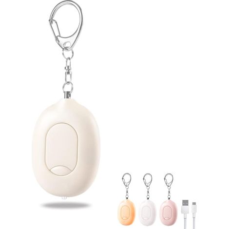 Selbstverteidigungs-Sicherheitsalarm für Frauen, 130 dB, LED-Blitz-Taschenlampen mit Schlüsselanhänger, Anti-Wolf-Sirene, Notfall-SOS-Sicherheitsalarm für Mädchen, Kinder, ältere Menschen, Anti-Verlus