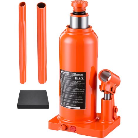 VEVOR Cric Idraulico a Bottiglia Carico 12 Tonnellate da Garage Officina Corsa di Sollevamento da 230 a 440 mm, Martinetto Multidirezionale con Maniglia Lunga, Berline, SUV, Pick-up, Camion, Autobus (1/5)