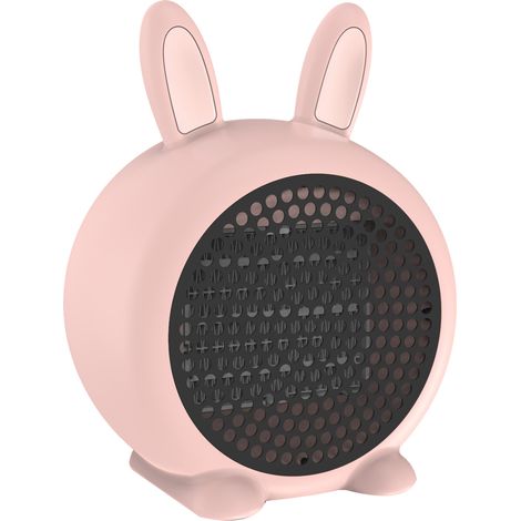Calefactor portátil con interruptor antivuelco y protección sobrecalentamiento, 800W, diseño conejo rosa, para habitaciones (1/5)