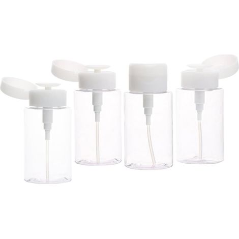 Bouteille à Main Vide 200 ML Réutilisable légère compacte pour Voyage et Maison Lot de 2 en Plastique Blanc (1/5)