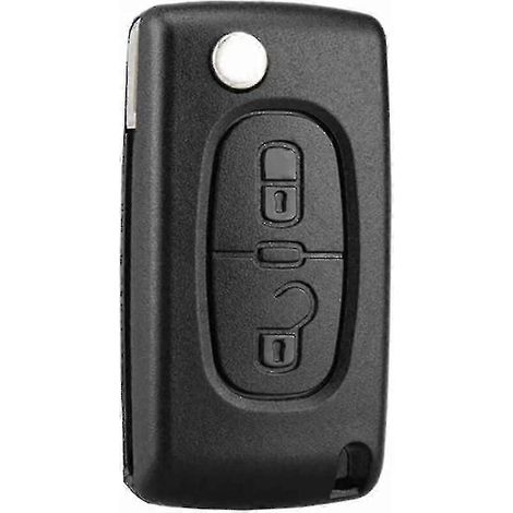 Coque de clé à clapet 2 boutons Ce0523 pour Peugeot 207 307 308 407 408 3008 5008 Citroën C2 C3 C4 C5 C6 C8 (1/5)