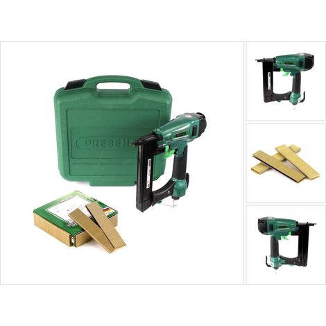Prebena 3GP-E40 Druckluft Nagler Klammergerät Typ E im Transportkoffer + Prebena E20CNKHA Heftklammern 20mm - 9200 Stück