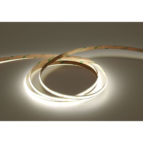 UQS-COB-8W-W-12V-50m: Professioneller COB-LED-Streifen, 8 W, 320 Chips/m, CRI 90, 12 V, weiß, 6500 K, IP20, 50 m