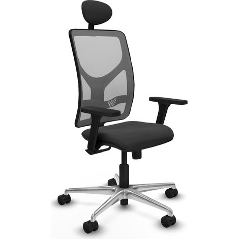Chaise de bureau piqueras y crespo Motilla noir mousse bois (1/2)