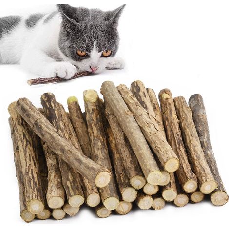 Jouets pour Chats Intérieur, Bâtons Molaires pour Chat, Jouets à Herbe Matatabi Silvervine Naturels avec Dentaires pour Chaton (Lot de 30) (1/5)