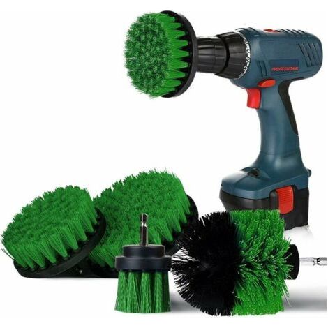 Set di 4 accessori per trapano con spazzole, spazzole per avvitatori a batteria da 2" / 3,5" / 4" / 5", accessori per trapano a batteria, spazzola per la pulizia del trapano, spazzole per vasca da bag