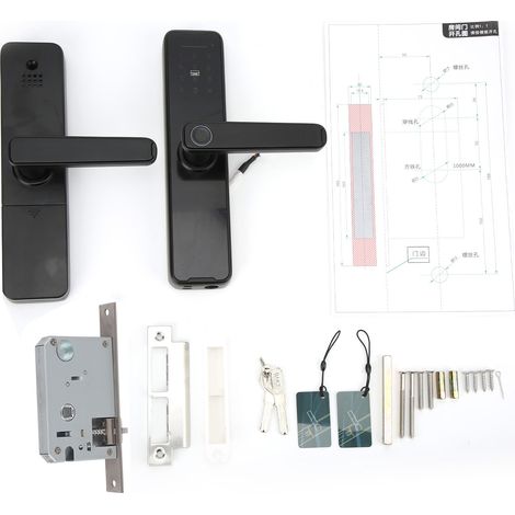 Serrure de porte à empreintes digitales, Volume réglable, conception Flexible, mot de passe Intelligent sûr pour bureau, appartements, maison (1/5)