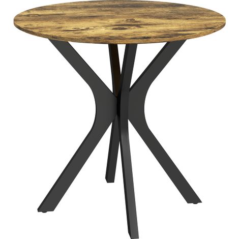 Esstisch, Runder Küchentisch, Moderner Esszimmertisch Kaffeetisch mit Spider-Stahlgestell, Bartisch für 2 Personen, Ø78 x 75 cm, Rustikales Braun
On-Site