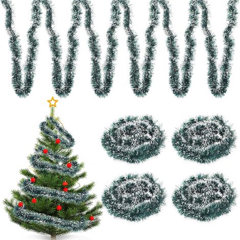 Guirlande de Noël Verte 20 M, Ø 9 cm Sapin Artificiel en Pet, Decoration Facile à Disposer pour Intérieur Extérieur (1/5)
