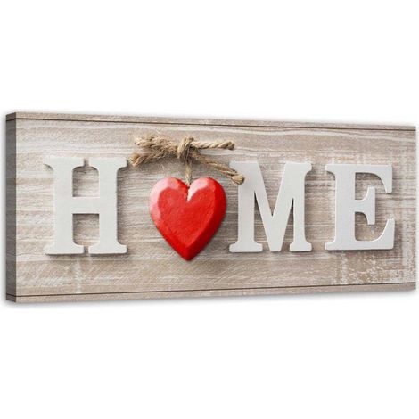 Tableau sur toile Home Sweet Home Beige 90x30 (1/5)