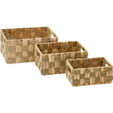 Lot de 3 Paniers de Rangement "Nadi" 37cm Marron (1/3)